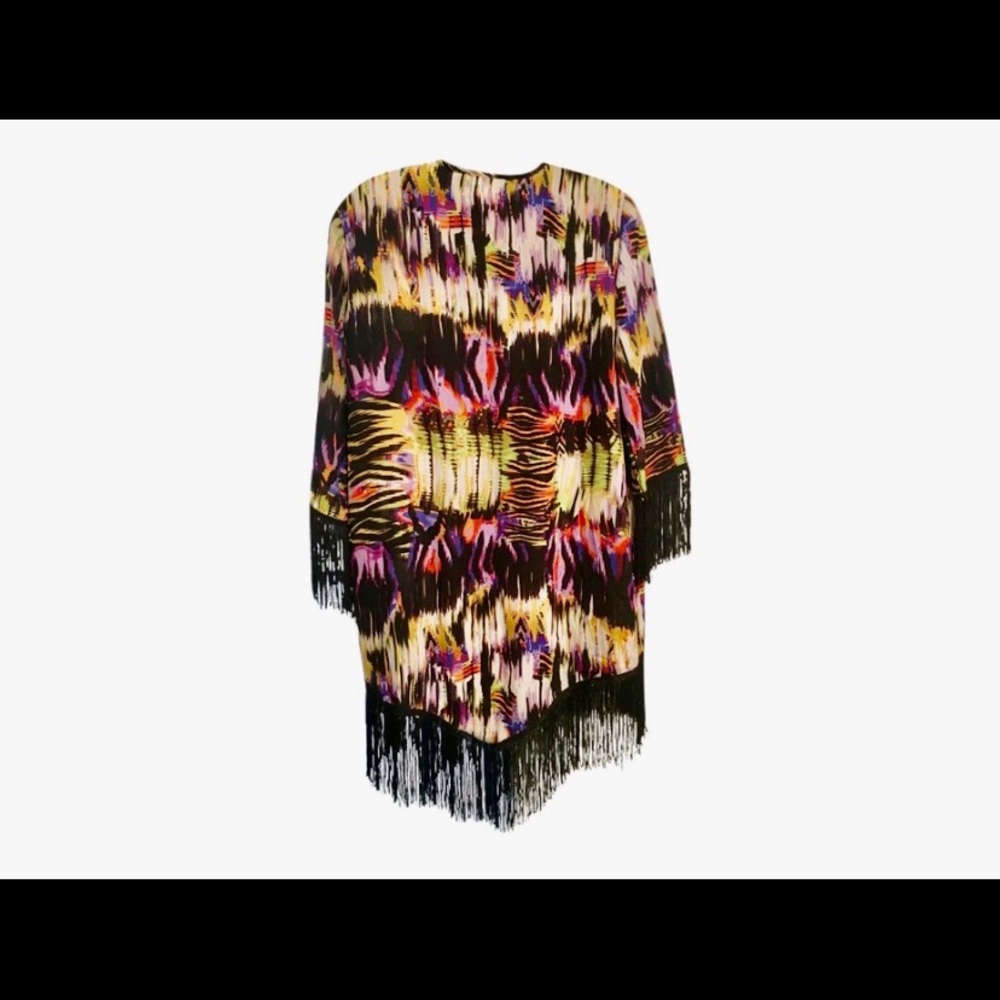Russell Kemp Fringed Kimono for Nordstrom Sz Small Boho Festival